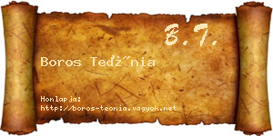 Boros Teónia névjegykártya
